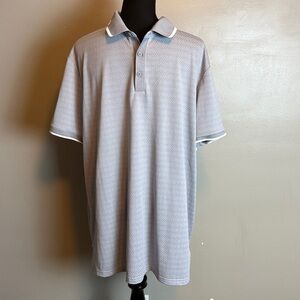 FLX Men’s Gray Polo Golf Shirt with White Trim Sz XXL NWT